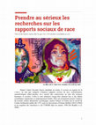 Research paper thumbnail of Prendre la recherche sur les rapports sociaux de race au serieux