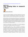 Research paper thumbnail of The missing links in research culture