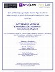 Research paper thumbnail of Governing Medical Knowledge Commons - Introduction and Ch. 1