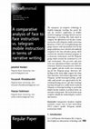 Research paper thumbnail of Heidari, J., Khodabandeh, F., & Soleimani, H. (2018). A comparative analysis of face to face instruction vs. Telegram mobile instruction in terms of narrative writing. JaltcallJournal, 14,2, 143-156.