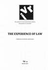 Research paper thumbnail of The Experience of Law. Collection of Articles and Essays