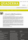 Research paper thumbnail of « Found in (Mis)Translation » : les impondérables de la (mé)traduction