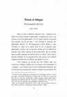 Research paper thumbnail of Poésie et éthique: Présentation du livre