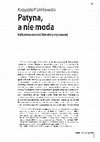 Research paper thumbnail of Patyna, a nie moda : kulturowa wartość literatury najnowszej [2011]