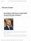 Research paper thumbnail of "What Norms or Values Define Excellent Philosophy of Religion?" Philosophy of Religion Blog