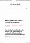 Research paper thumbnail of Kein Quentchen linker Gesellschaftskritik Clemens Heni20190820 66685 er1z6e