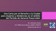 Research paper thumbnail of Carta por el Derecho a la Ciudad para mujeres y disidencias en el ámbito del Partido de General Pueyrredón