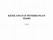 Research paper thumbnail of KESELAMATAN PENERBANGAN