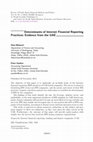 Research paper thumbnail of Determinants of Internet Financial Reporting Practices: Evidence from the UAE