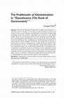 Research paper thumbnail of The Problematic of Administration in “Siyasatnama (The Book of Government)”