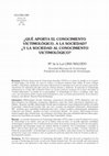 Research paper thumbnail of QUÉ APORTA EL CONOCIMIENTO VICTIMOLÓGICO, A LA SOCIEDAD? ¿Y LA SOCIEDAD AL CONOCIMIENTO VICTIMOLÓGICO