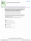 Research paper thumbnail of Assessment of the accuracy of the Greulich and Pyle hand-wrist atlas for age estimation in a contemporary Australian population