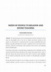 Research paper thumbnail of NEEDS OF PEOPLE TO RELIGION AND DIVINE TEACHING