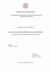 Research paper thumbnail of Una rivoluzione copernicana in economia? - Felicità e beni relazionali nel pensiero di Amartya Sen (Tesi triennale)