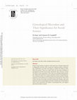 Research paper thumbnail of Genealogical Microdata and Their Significance for Social Science