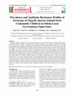 Research paper thumbnail of Prevalence and Antibiotic Resistance Profiles of Serotypes of Shigella Species isolated from Community Children in Odeda Local Government, Ogun State