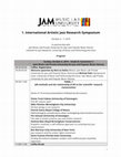 Research paper thumbnail of Program of 1. International Artistic Jazz Research Conference, October 6-7, 2019