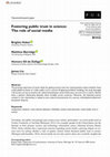 Research paper thumbnail of Fostering public trust in science: The role of social media