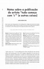 Research paper thumbnail of Notas sobre a publicação de artista “tudo começa com ‘c’” (e outras coisas)