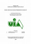 Research paper thumbnail of MAKALAH BANK DAN LEMBAGA KEUANGAN BANK UMUM DAN BANK PERKREDITAN RAKYAT