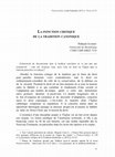 Research paper thumbnail of « La fonction critique de la tradition canonique »