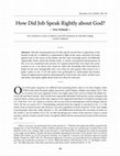 Research paper thumbnail of How Did Job Speak Rightly about God?