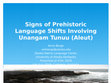 Research paper thumbnail of Signs of Prehistoric Language Shifts Involving Unangam Tunuu