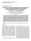 Research paper thumbnail of Influences of nitrogen and potassium top dressing on yield and yield components as well as their accumulation in rice (Oryza sativa