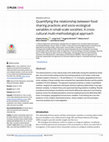 Research paper thumbnail of Quantifying the relationship between food sharing practices and socio-ecological variables in small-scale societies: A cross- cultural multi-methodological approach