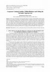 Research paper thumbnail of Corporate Criminal Liability, Willful Blindness and Lifting the Veil under Nigerian Law I. APPLICABILITY OF THE DOCTRINE OF ALTER EGO TO THE DETERMINATION OF CORPORATE CRIMINAL LIABILITY IN NIGERIA