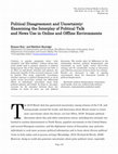 Research paper thumbnail of Political Disagreement and Uncertainty: Examining the Interplay of Political Talk and News Use in Online and Offline Environments