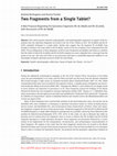 Research paper thumbnail of A. R. Burlingame and D. G. Pardee. “Two fragments from a single tablet? A new proposal regarding the epistolary fragments RS 18.286[A] and RS 18.[400], with discussion of RS 18.286[B].”