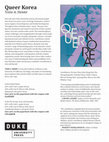 Research paper thumbnail of Queer Korea (Durham: Duke University Press, Perverse Modernities, 2020) -- see attached discount code and open access link to free chapters