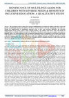 Research paper thumbnail of SIGNIFICANCE OF MULTILINGUALISM FOR CHILDREN WITH DIVERSE NEEDS & BENEFITS IN INCLUSIVE EDUCATION: A QUALITATIVE STUDY