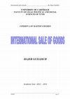 Research paper thumbnail of Course International sale of goods of Prof Hajer Gueldich 2013