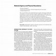 Research paper thumbnail of Material Agency and Physical Boundaries