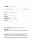 Research paper thumbnail of Higher Education Funding in Nevada