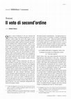 Research paper thumbnail of Il voto di second’ordine