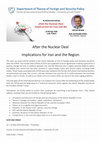 Research paper thumbnail of Call for Papers (25 – 26 May 2020): After the Nuclear Deal Implications for Iran and the Region