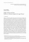 Research paper thumbnail of Judges’ Virtues and Vices: Outline of a Research Agenda for Legal Theory