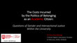 Research paper thumbnail of Belluigi, D. Z. 2020. The Costs Incurred by the Politics of Belonging as an Academic Citizen: Questions of Gender and Intersectional Justice Within the University. Invited talk at Rabindra Bharati University, Kolkatta.