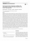 Research paper thumbnail of Spatio-temporal analysis of temperature variability, trend, and magnitude in the Hindu Kush region using Monte Carlo and Sen's slope approaches