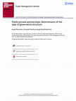 Research paper thumbnail of Public-private partnerships: determinants of the type of governance structure