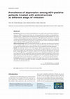 Research paper thumbnail of Prevalence of depression among HIV-positive patients treated with antiretrovirals at different stage of infection