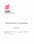 Research paper thumbnail of Kritisk granskning av tre avhandlingar Farangis Djerf