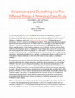 Research paper thumbnail of Decolonizing and Diversifying Are Two Different Things: A Workshop Case Study