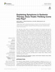 Research paper thumbnail of Psychology for Clinical Settings, a section of the journal Frontiers in Psychology Explaining Symptoms in Systemic Therapy. Does Triadic Thinking Come Into Play