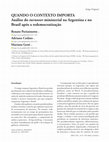 Research paper thumbnail of QUANDO O CONTEXTO IMPORTA Análise do turnover ministerial na Argentina e no Brasil após a redemocratização