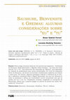 Research paper thumbnail of Saussure, Benveniste e Greimas: algumas considerações sobre “eu” e “tu”