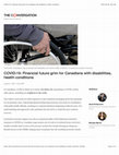 Research paper thumbnail of COVID-19: Financial future grim for Canadians with disabilities, health conditions